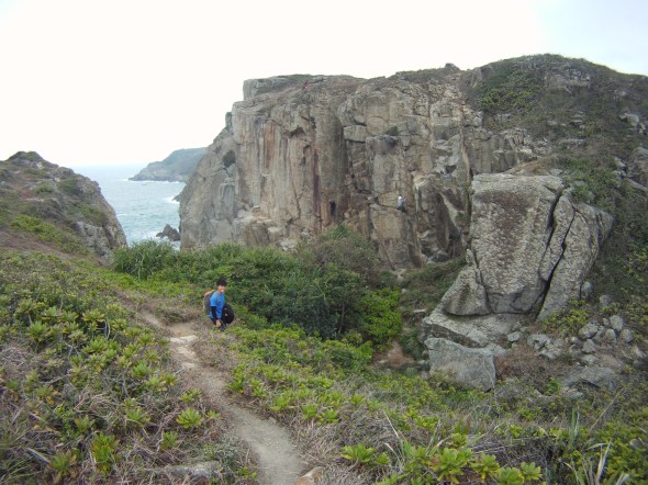 T wall is wet so we head further for another wall.. 