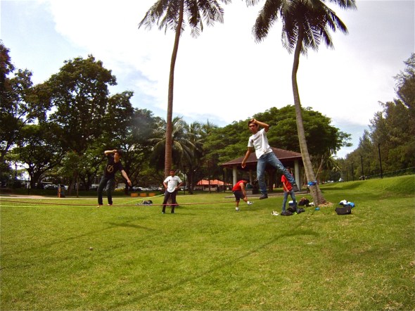 The trick line setup at ECP B1 carpark! 