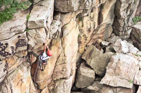 Noel crushing a 5.8 route in 4 Presidents