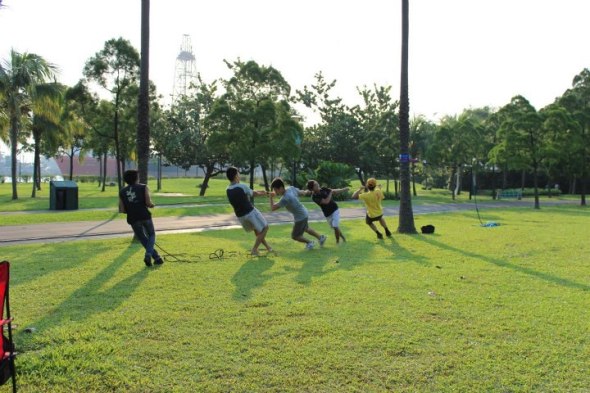 Tug O war with Blue Wing obviously we lost..