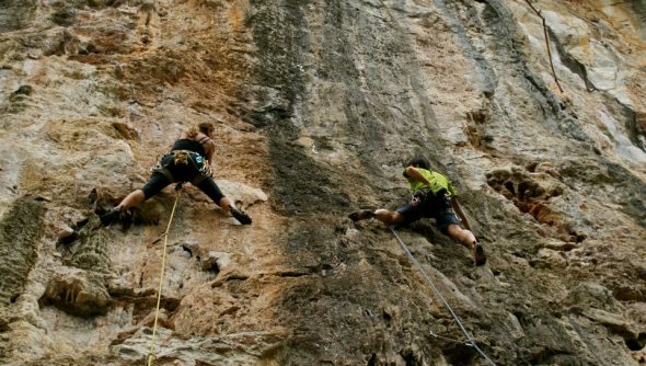 Hungover + flashing a route = bad idea (Pear, 7a) (Photo by Jill Marion) Hungover + flashing a route = bad idea (Pear, 7a) (Photo by Jill Marion)