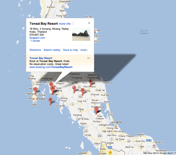 Map of Thailand from Sadao - Tonsai 