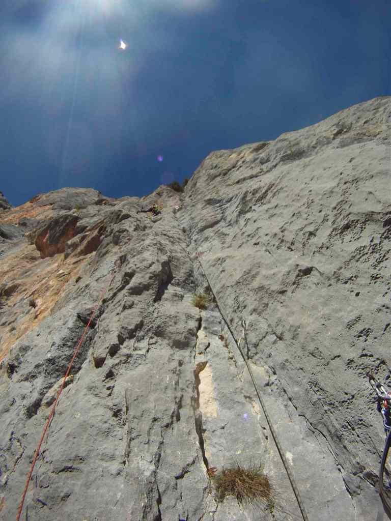 The everything went wrong pitch. That's yours truly high up on the dihedral before the top out to the face.