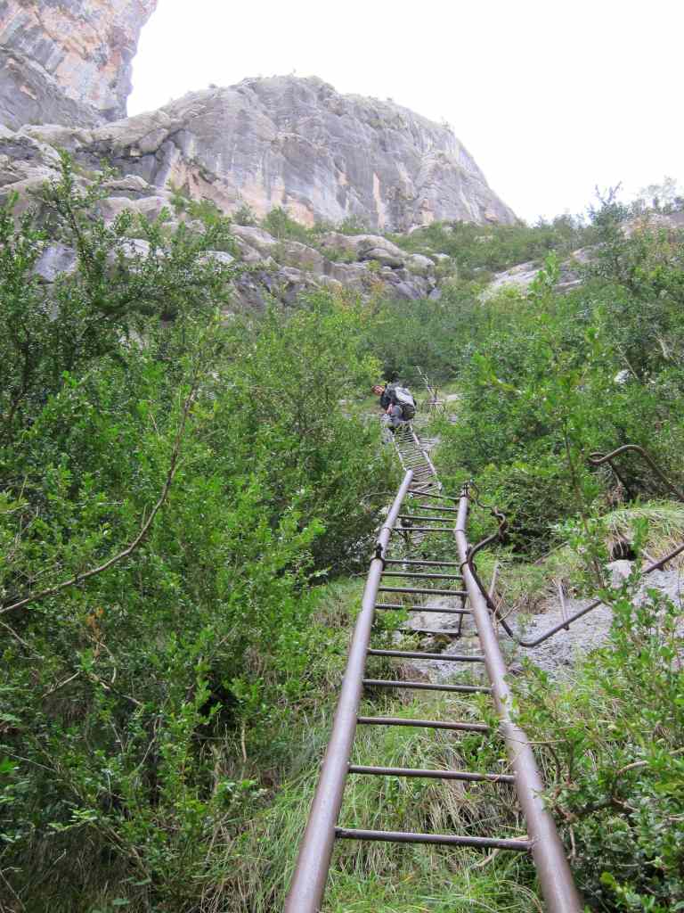 Getting to Hulk on some old ladders and Via Ferrata