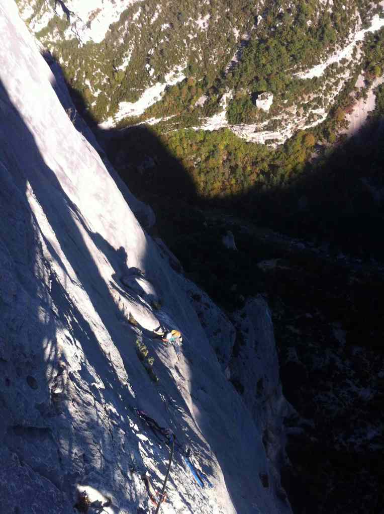 The link up on the 6b and 7b+ with the sun chasing us up the wall