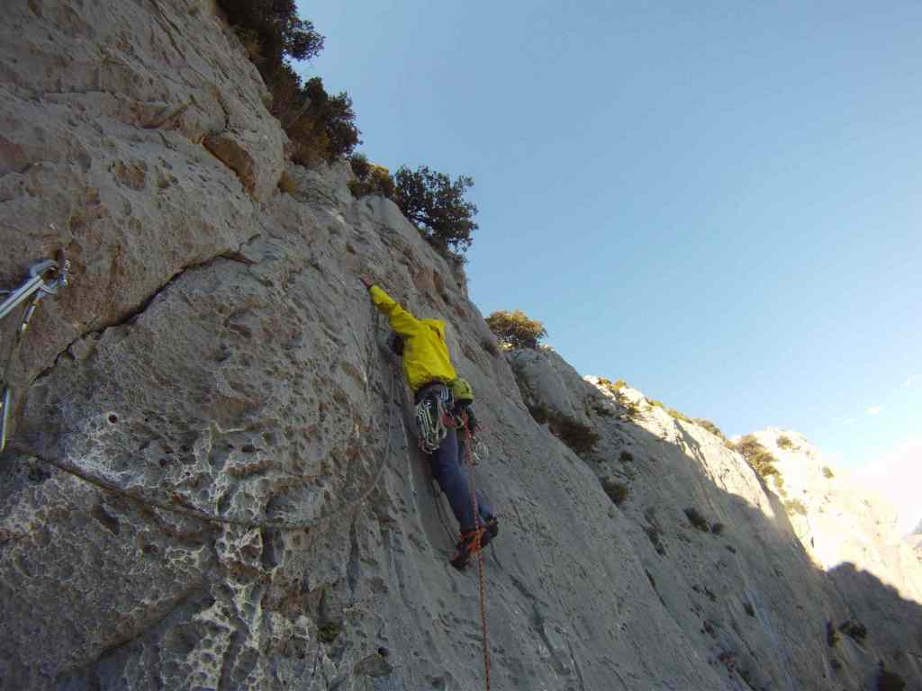 Climbing on Riveria D'Argrent 