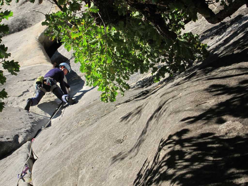 Kelly's proud send on Mongol crack 6c