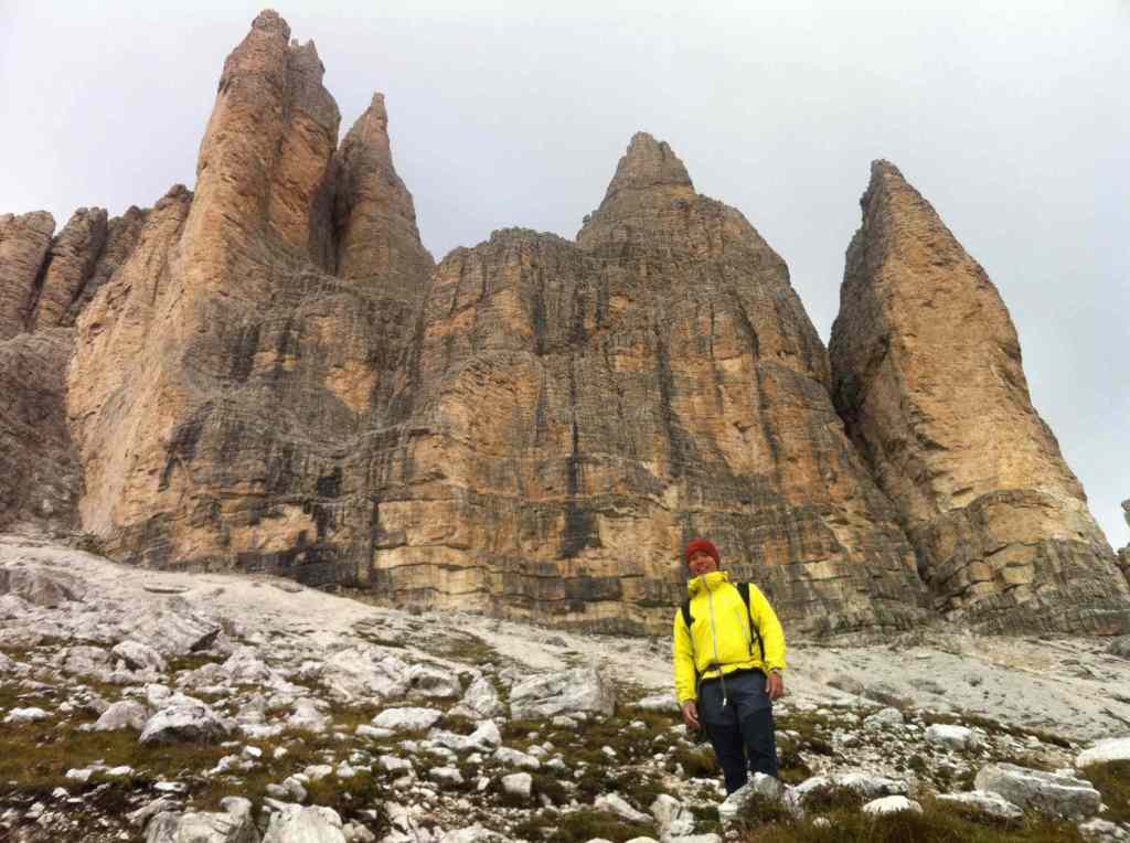 Hiking up to the Cassin Route on the Tre Cime in Dolomiti