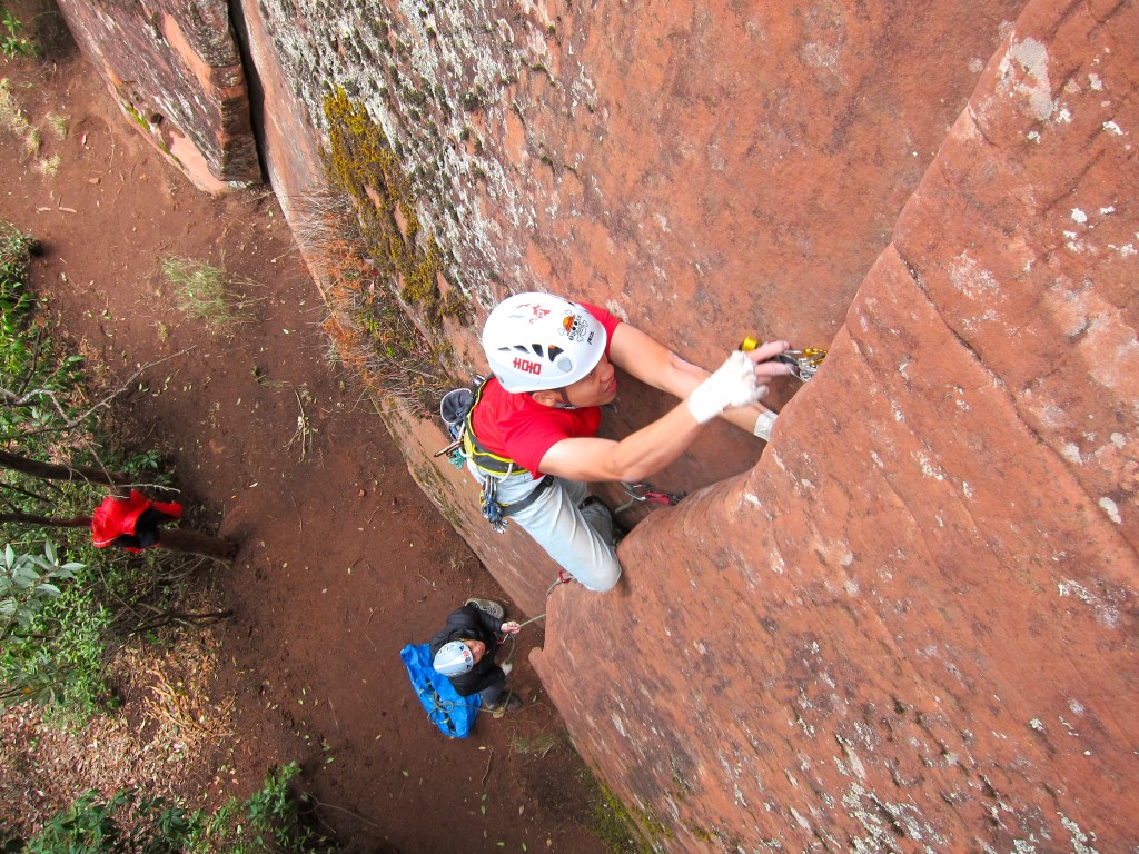 Going for it! On his first few leads in Liming