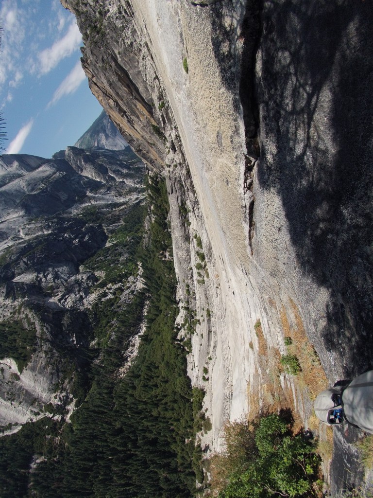 I love the view of walls dropping down below my feet