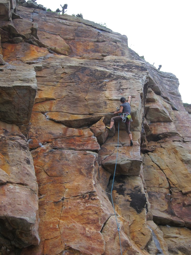 Kelly working the muscles on Coach Demonstrates 5.12 