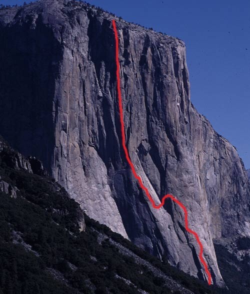 The route demarcated by the red line. (photo from Supertopo.com)