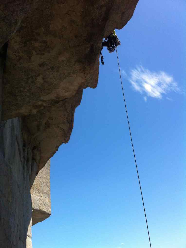 Sticking my ass off the roof as I'm aiding the whole thing. 
