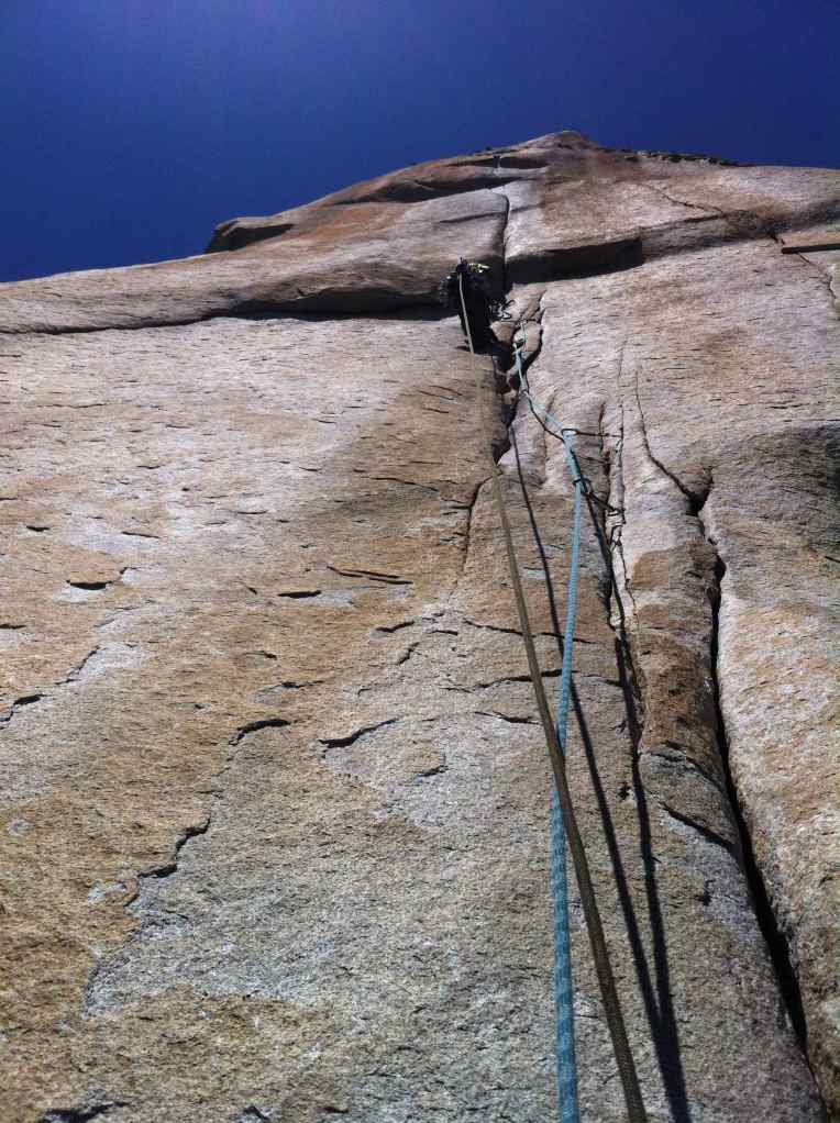 The 5.13 crux of the route. Steep!