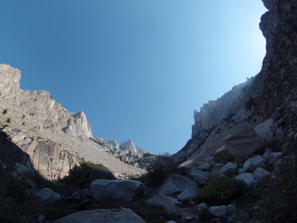 The final approach before getting to bivy site. Hulk hiding behind the approach.