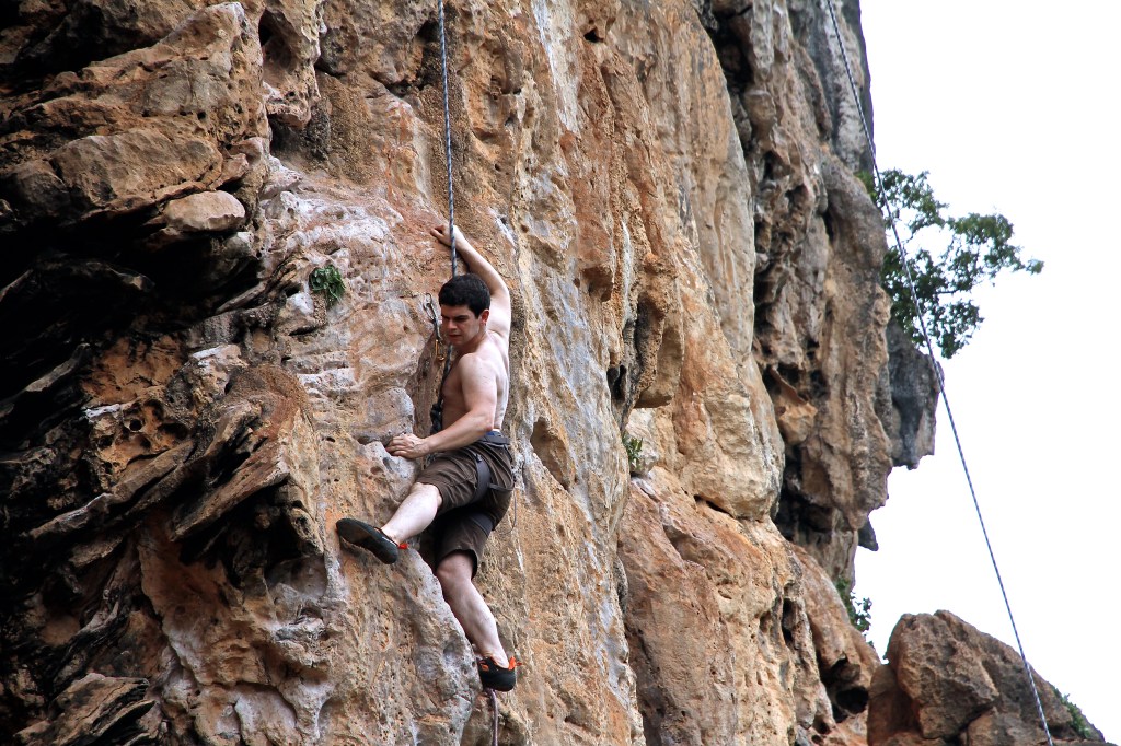 Joao on Thaiwand Wall, Circus Oz first pitch.