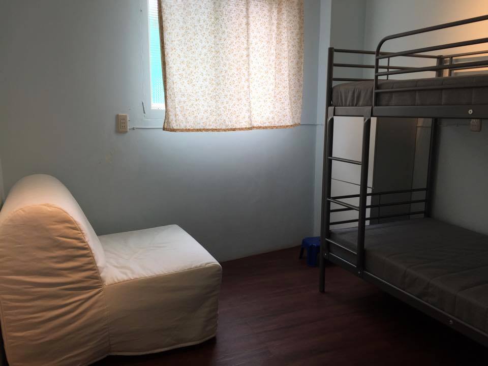 The cosy private room of our new hostel in Long Dong, The Bivy